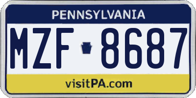 PA license plate MZF8687