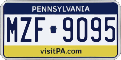 PA license plate MZF9095