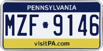 PA license plate MZF9146
