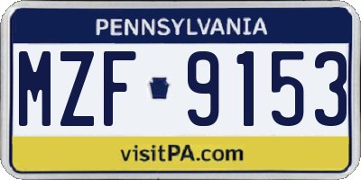 PA license plate MZF9153