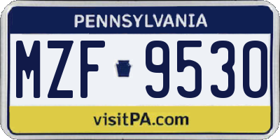 PA license plate MZF9530