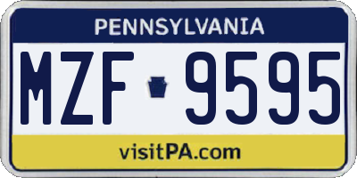 PA license plate MZF9595