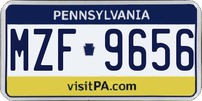 PA license plate MZF9656