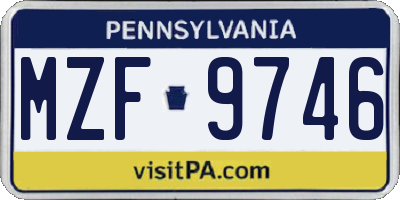 PA license plate MZF9746