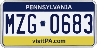 PA license plate MZG0683