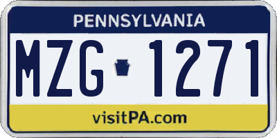 PA license plate MZG1271