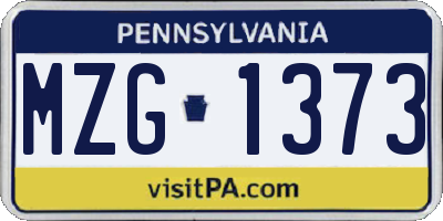 PA license plate MZG1373