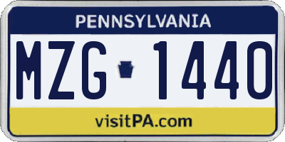 PA license plate MZG1440