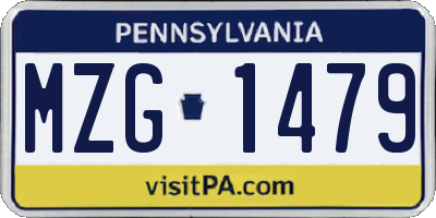 PA license plate MZG1479