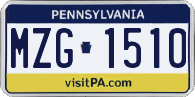 PA license plate MZG1510