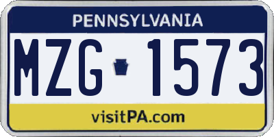 PA license plate MZG1573