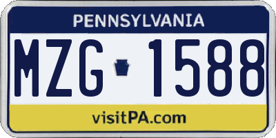 PA license plate MZG1588