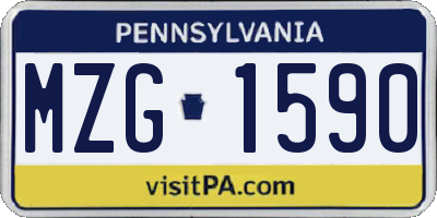 PA license plate MZG1590