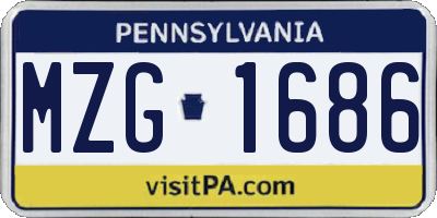 PA license plate MZG1686