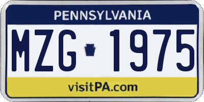 PA license plate MZG1975