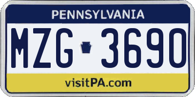 PA license plate MZG3690