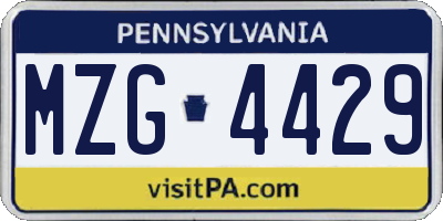 PA license plate MZG4429