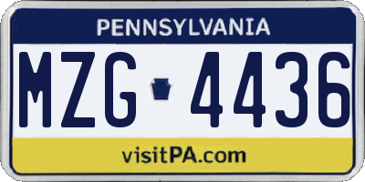 PA license plate MZG4436