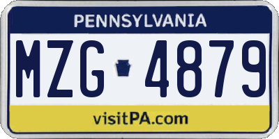 PA license plate MZG4879