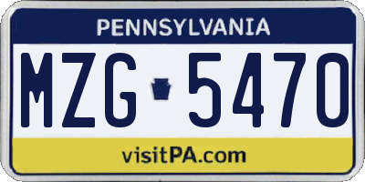 PA license plate MZG5470