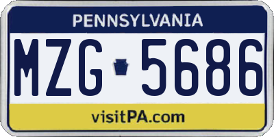 PA license plate MZG5686