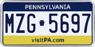 PA license plate MZG5697