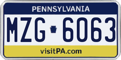 PA license plate MZG6063