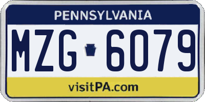 PA license plate MZG6079