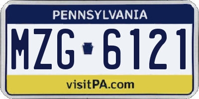 PA license plate MZG6121