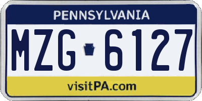 PA license plate MZG6127