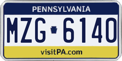 PA license plate MZG6140