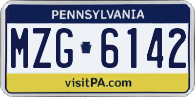 PA license plate MZG6142