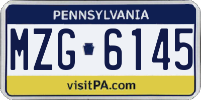 PA license plate MZG6145