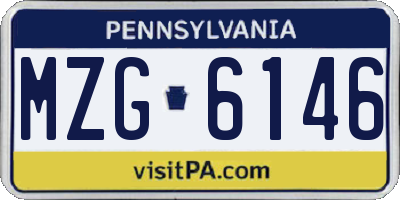 PA license plate MZG6146