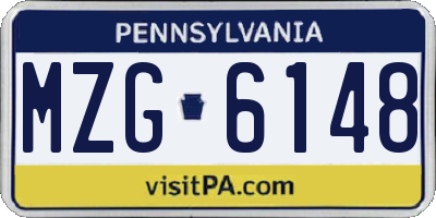 PA license plate MZG6148