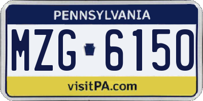 PA license plate MZG6150