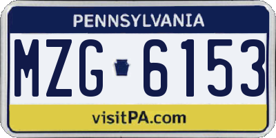 PA license plate MZG6153