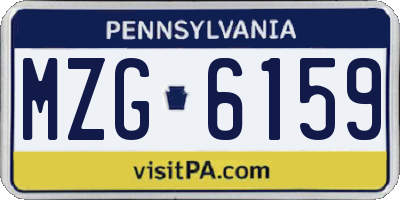 PA license plate MZG6159