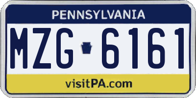 PA license plate MZG6161