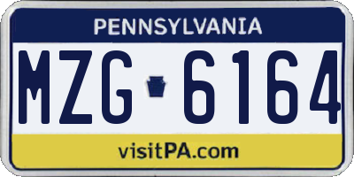 PA license plate MZG6164