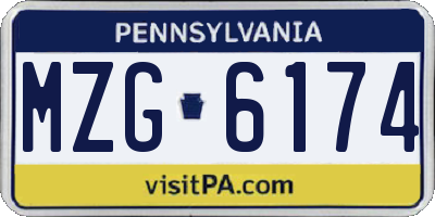 PA license plate MZG6174
