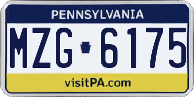 PA license plate MZG6175