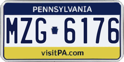 PA license plate MZG6176