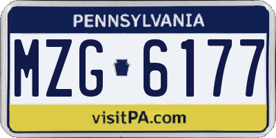 PA license plate MZG6177