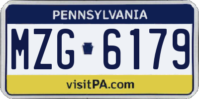 PA license plate MZG6179