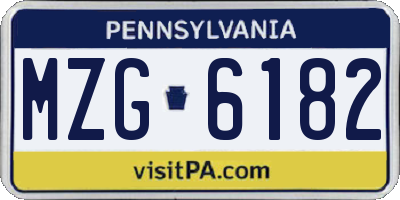 PA license plate MZG6182