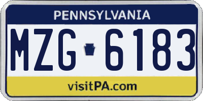 PA license plate MZG6183