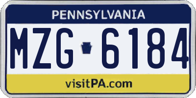 PA license plate MZG6184
