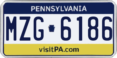 PA license plate MZG6186