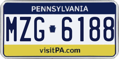 PA license plate MZG6188